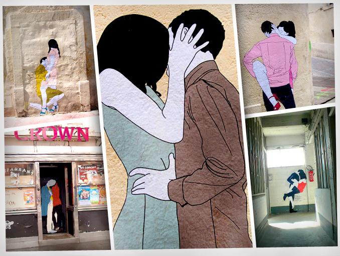 Baci ed eros per strada: la street art "hot" di Claire