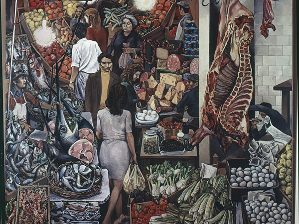Renato Guttuso, La Vucciria, 1974, olio su tela, cm. 300x300. Università degli studi di Palermo