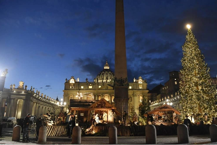 Natale a Piazza San Pietro, Immacolata, albero e presepe