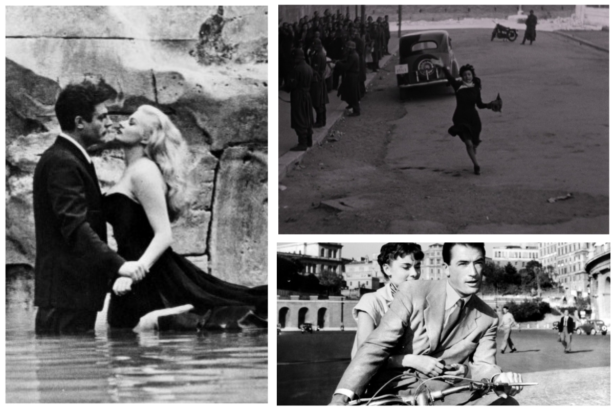 La dolce vita, Roma città aperta e Vacanze romane