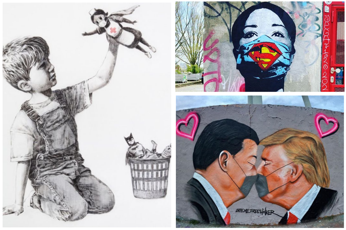 Banksy, John D’oh’s, Aira Ocrespo, Jesus Cruz Artiles, Fake e gli altri: ecco gli otto "murales" più belli di questo periodo così brutto