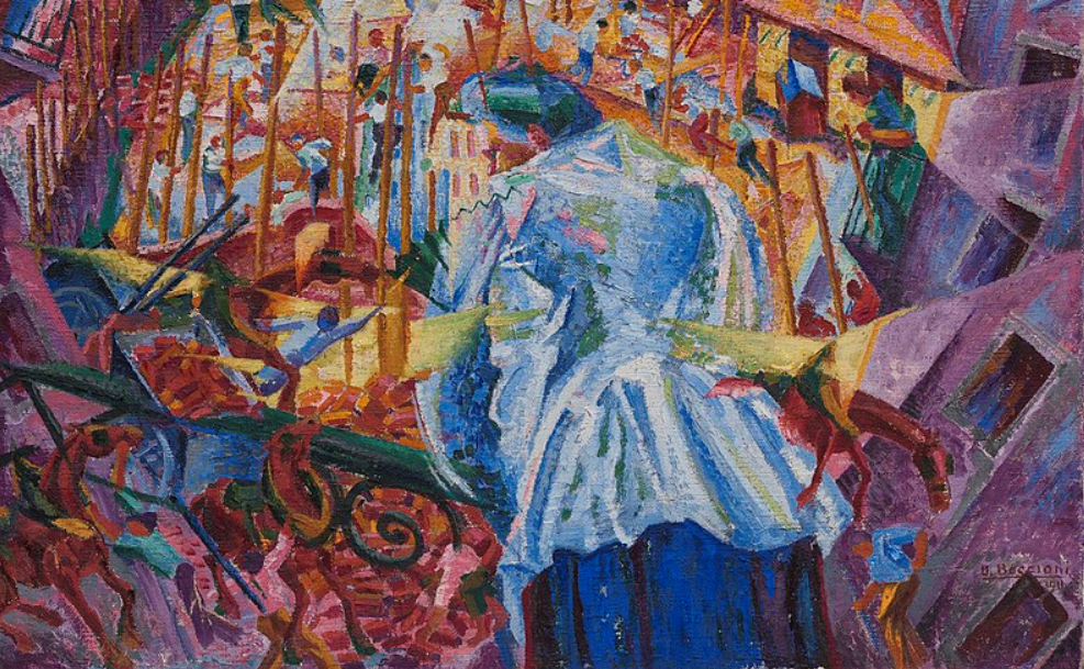 La strada entra nella casa, un dipinto futurista di Umberto Boccioni