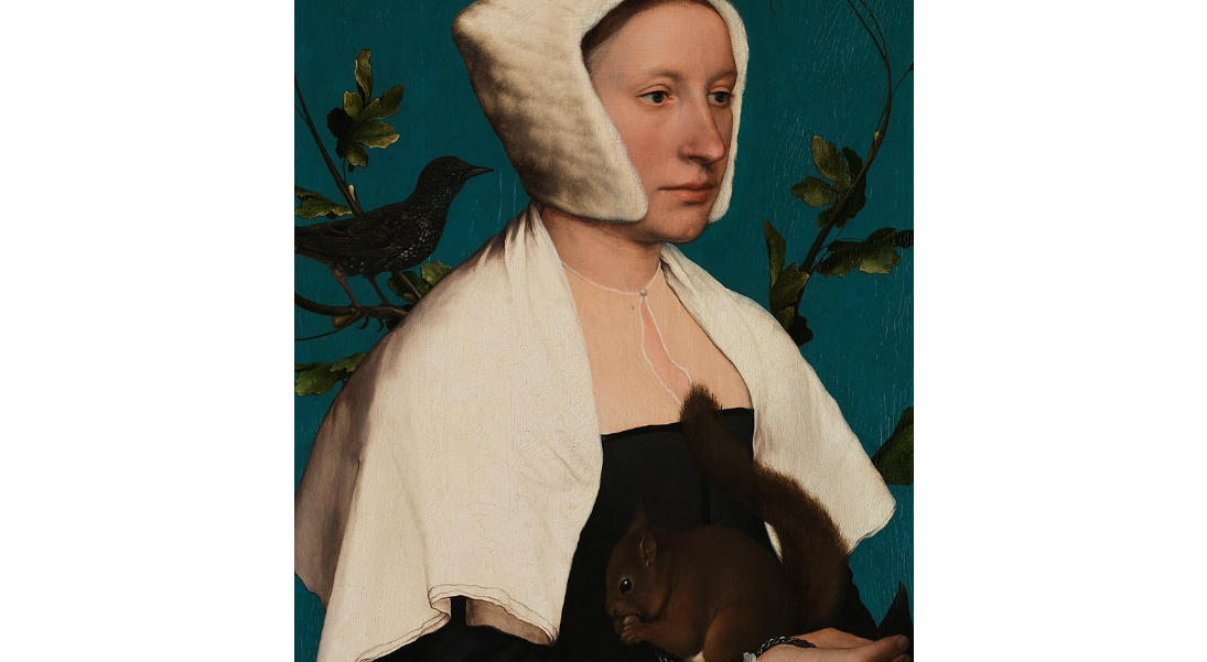 Holbein, dama con scoiattolo e storno