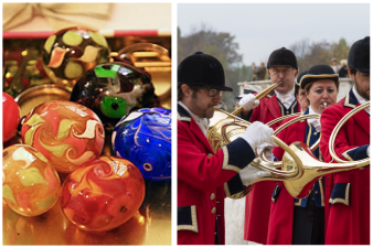 suonatori di corno da caccia e perla di vetro