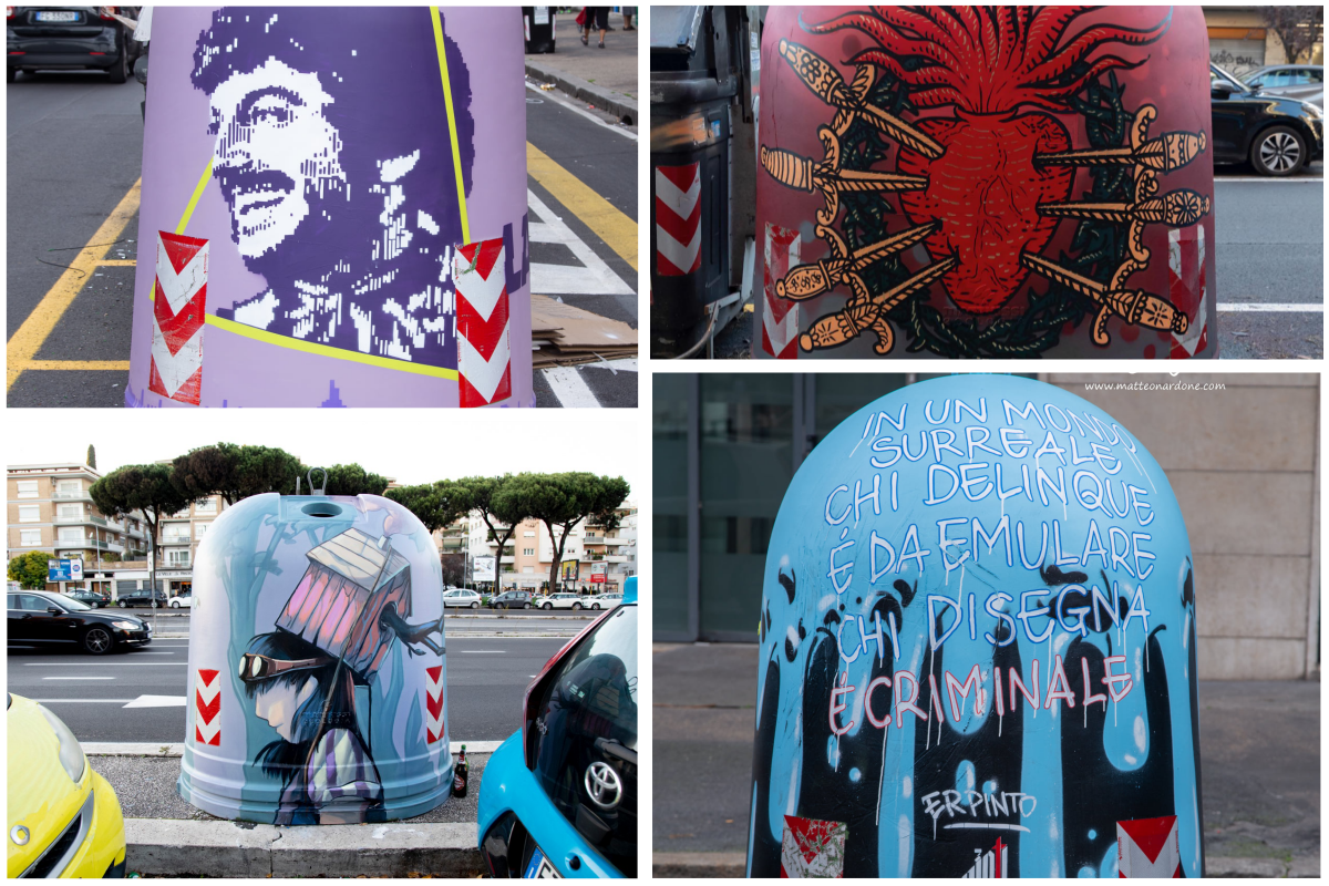 Gau - Gallerie Urbane, a Roma 75 campane del vetro diventano opere d'arte