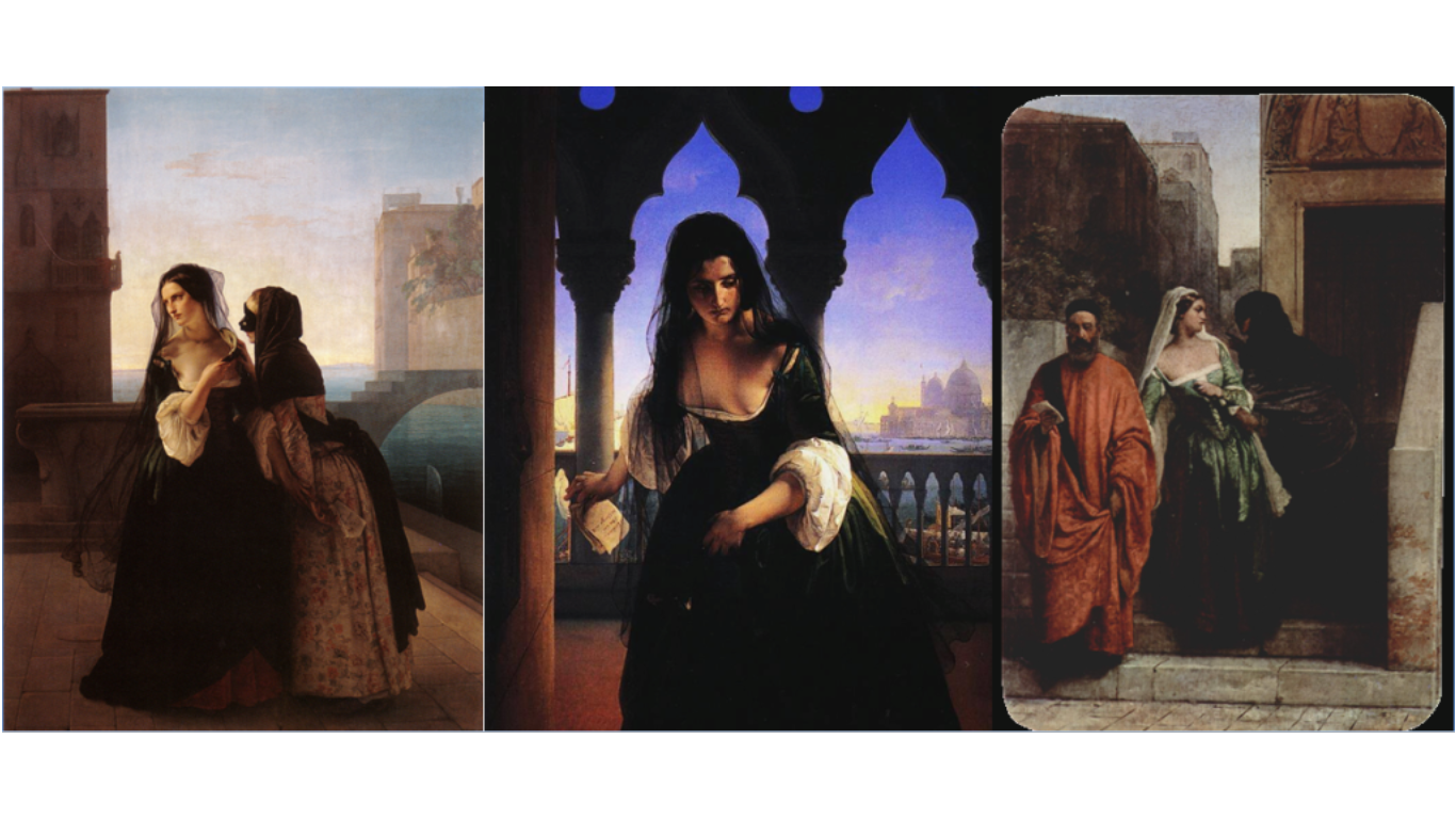 Il dipinto del 1851: Il Trittico della vendetta di Francesco Hayez