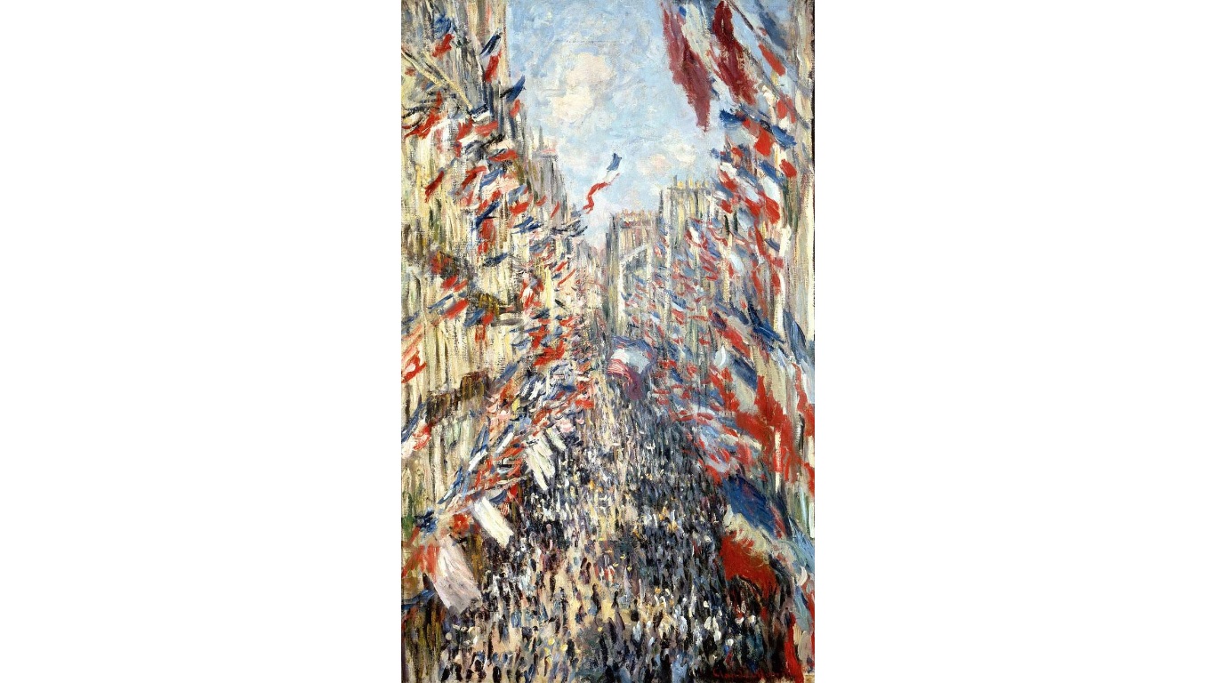 La Rue Montorgueil a Parigi di Claude Monet