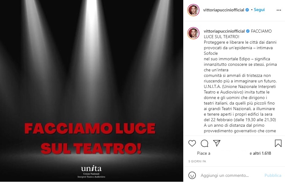 Facciamo luce sul teatro, Vittoria Puccini