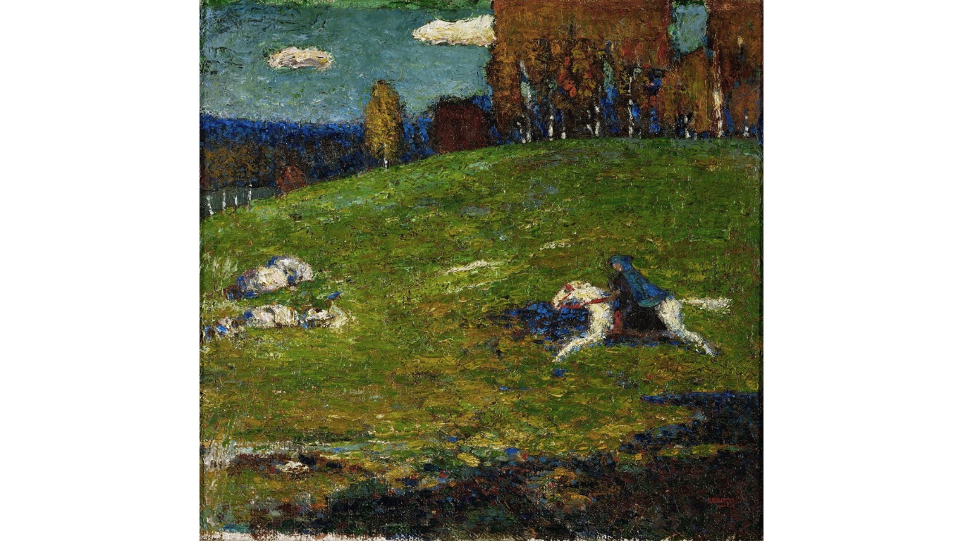 Il dipinto del 1903 - Il cavaliere azzurro di Vasilij Kandinskij
