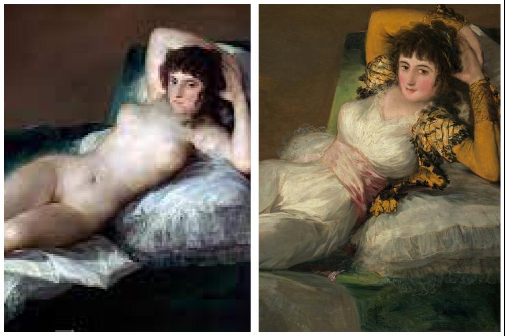 I dipinti del 1790 e del 1802 - La maja desnuda e La maja vestida di Francisco Goya