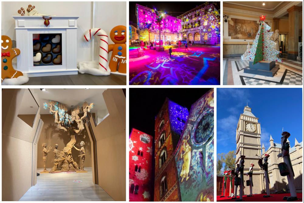 Un Natale all'insegna dell'arte tra alberi metallici, luci e omini di pan di zenzero