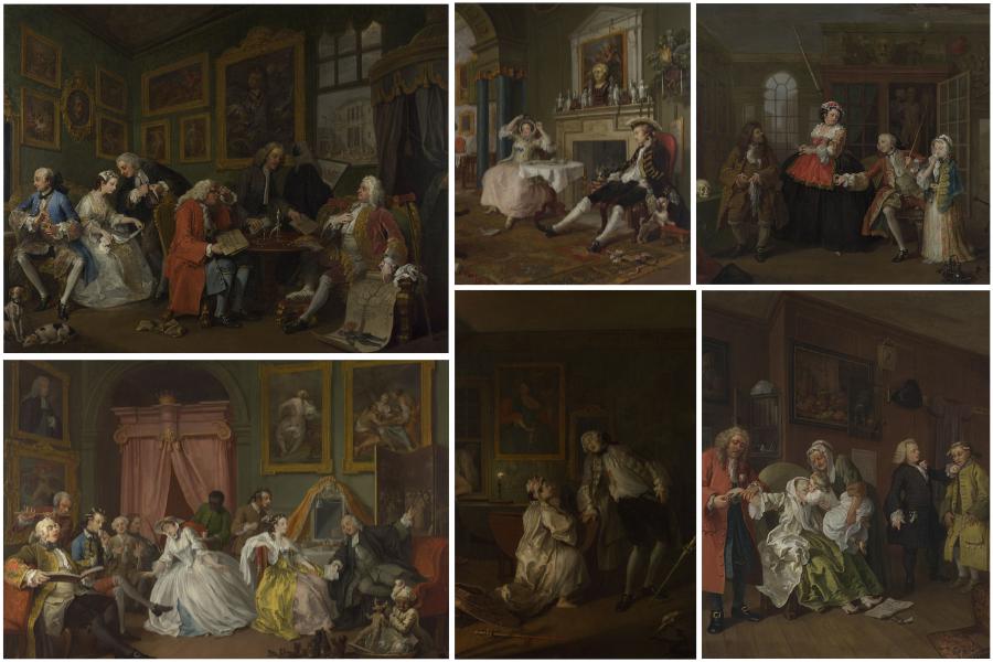 I dipinti del 1743/1745 – Il "Matrimonio alla moda" di William Hogarth nei suoi sei quadri