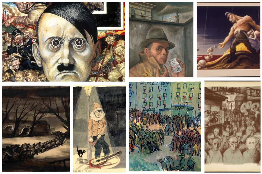 Le opere di Charlotte Salomon, Bedřich Fritta, Arthur Szyk, Thomas Hart Benton, Leo Haas, Felix Nussbaum e Pavel Fantl per ricordare l’orrore dell’Olocausto…