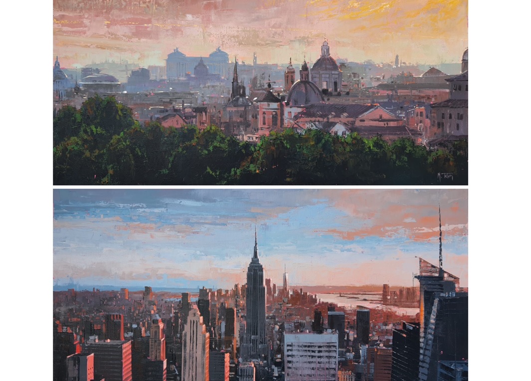 Roma vs New York, le due città a confronto nei dipinti di Michele Telari