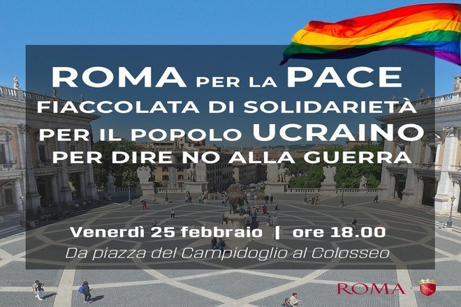 Ucraina, oggi alle 18 in Campidoglio fiaccolata per la pace