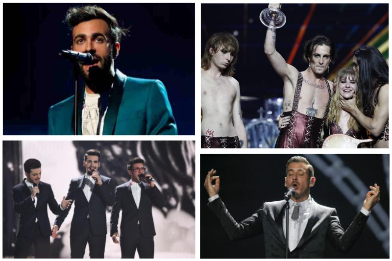 Eurovision story mengoni maneskin il volo e gabbani