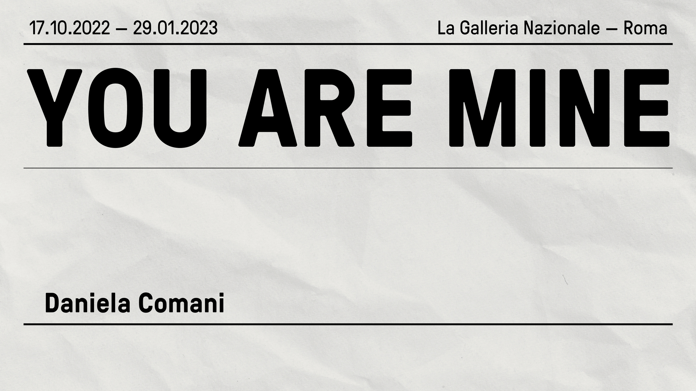 You are mine, il femminicidio secondo Daniela Comani alla Galleria Nazionale d'Arte Moderna e Contemporanea
