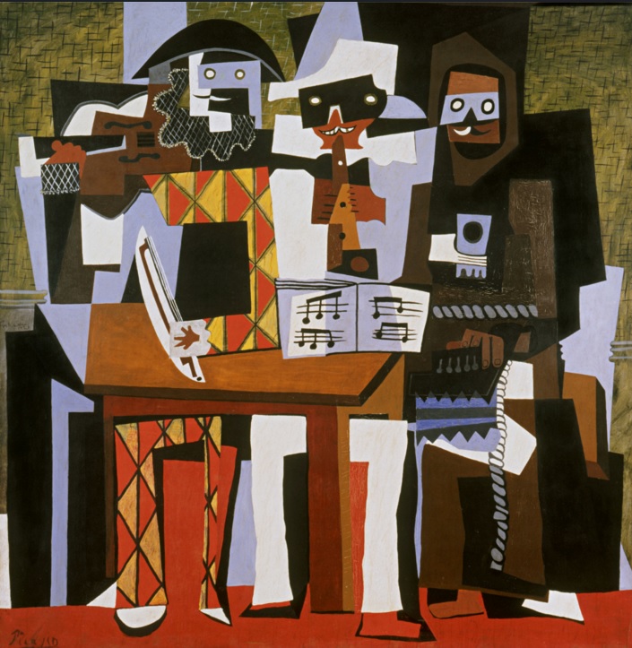 Il dipinto del 1921 - I tre musici di Pablo Picasso, capolavoro del Cubismo sintetico