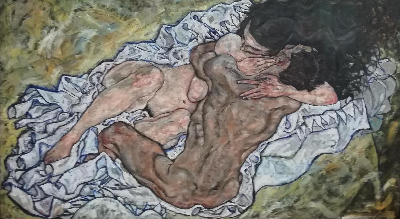 Il dipinto del 1916 – L'abbraccio di Schiele e il rimando al Maestro Klimt