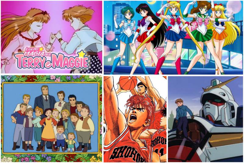 Sailor Moon, Slam Dunk, E' un po' magia per Terry e Maggie, Una classe di monelli per Jo e Victory Gundam...