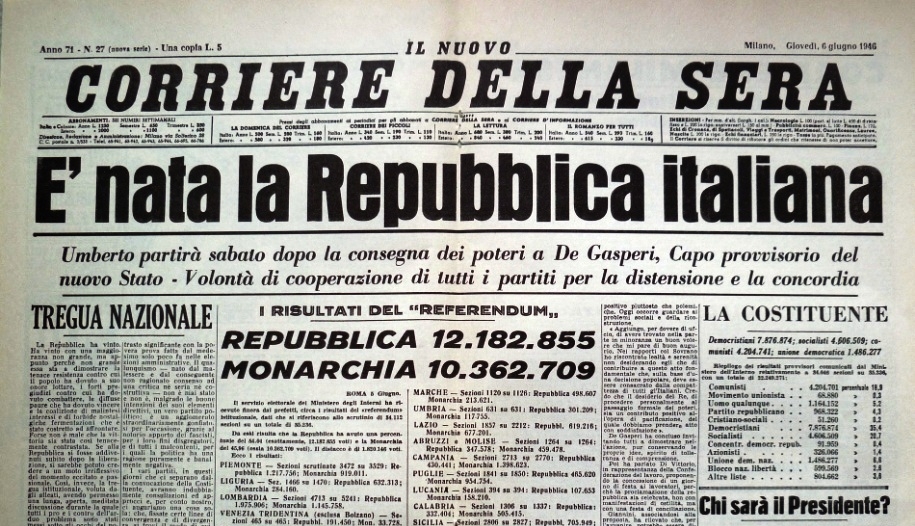 Festa della Repubblica Italiana, cosa successe il 2 giugno 1946?