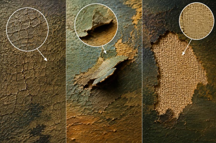 Craquelure, sollevamento e lacuna: tre parole da museo da non confondere